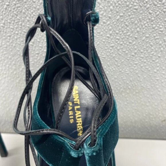 NEW SAINT LAURENT Velluto Master Platform Heels – Women’s Size 8.5 – Emerald - Picture 9 of 10